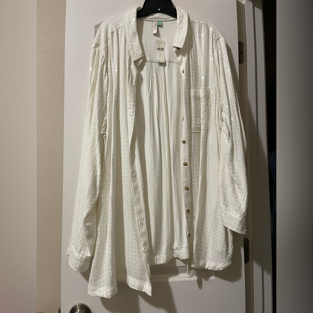 Pilcro sequin button up